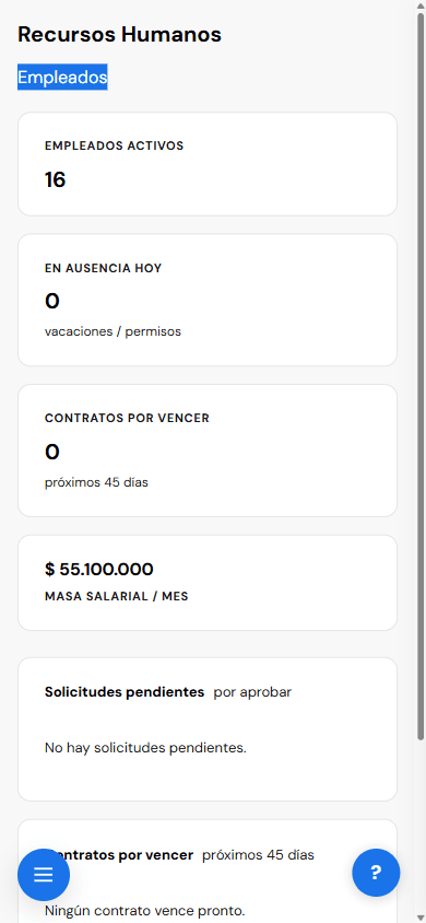 Bivrio — módulo rrhh en celular
